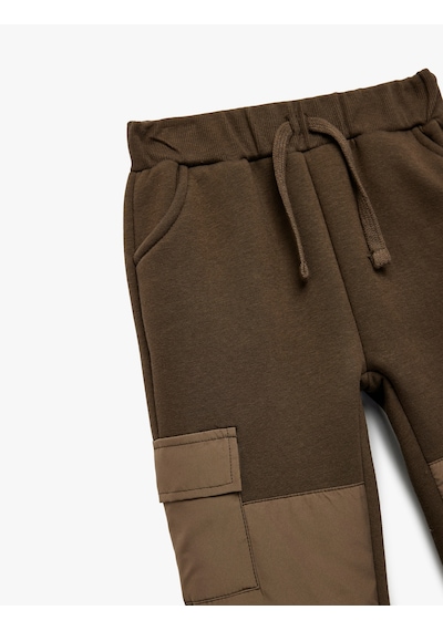 Koton Cep Detaylı Beli Bağcıklı Jogger Eşofman Altı Kahverengi 6wmb40089tk Kahve