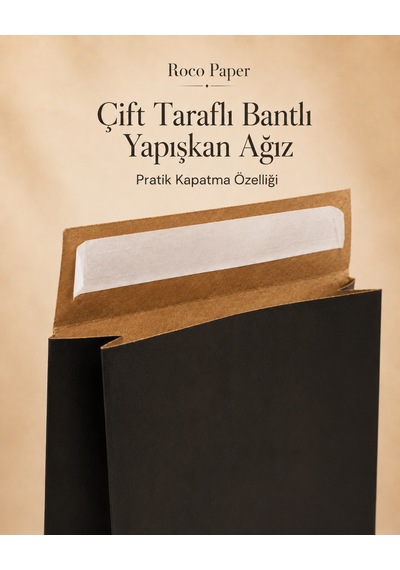 Yapışkan Bantlı Kraft Kese Kağıdı, Siyah Renk, 30x40x10 Cm - 24'lü Paket, Hediye Ve Kargo Zarfı