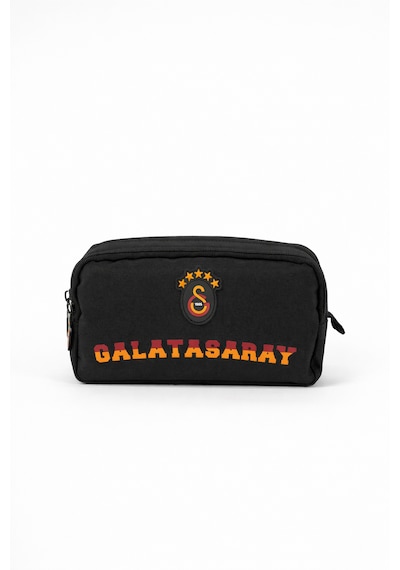 Galatasaray Lisanslı 5 Yıldızlı Kalemlik - Siyah Sarı Kırmızı 2 Bölmeli Kalem Kutusu