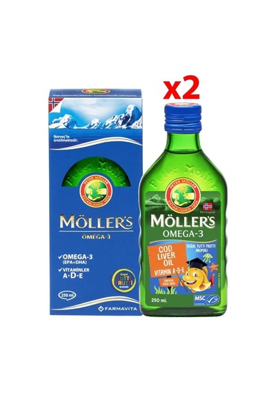 Möller's Omega 3 Tutti Frutti Aromalı Balık Yağı 2 x 250 ML