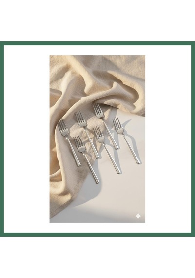 En-cag 6 Lı Paslanmaz Çelik Yemek Çatal Seti Lüks Murat Bss Çok Renkli