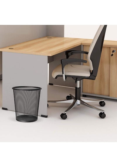 Mesh 699768 Kağıt Sepeti File Çöp Kovası Siyah Ofis Çelik, Siyah 12 L Kapasite 26,5 X