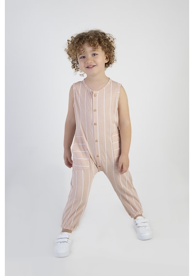 Harika Kids Erkek Çocuk Pamuk Kumaş Kolsuz Salopet Tulum 001