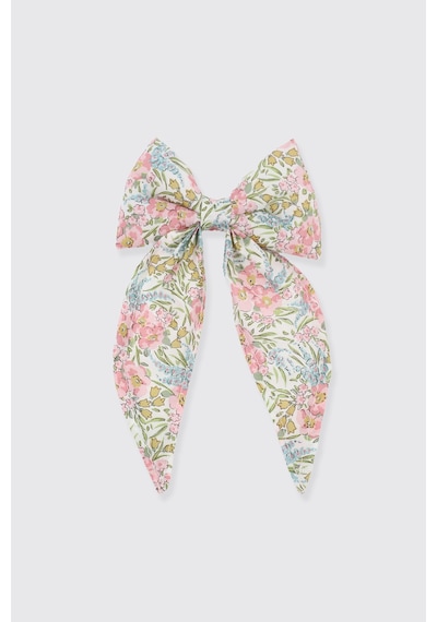 Panço Liberty Kumaş Çiçek Detaylı Fiyonklu Kız Çocuk Toka Pembe 5612GK09007