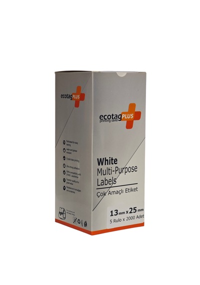 Ecotagplus Dymo Muadili Etiket - 13 Mm X 25 Mm - 5 X 2000 Adet - Eko Paket - 11353 1