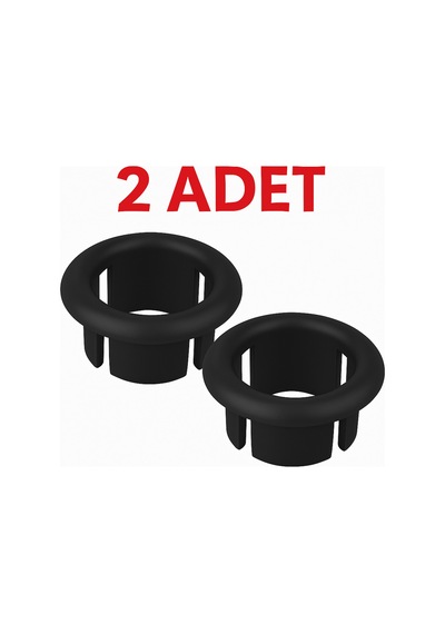 2 Adet Siyah Lavabo Taşma Yüzüğü Evye Taşma Delik Kapağı Plastik Malzeme Diğer