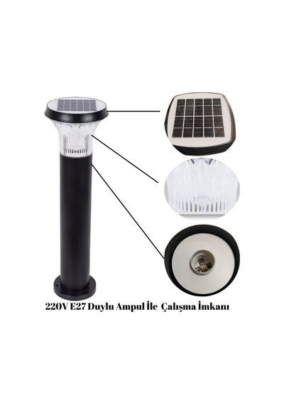 Forlife 100watt Güneş Enerjili Solar Bahçe Armatürü 60cm Direkli Fl-3341