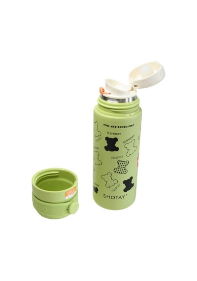 Shotay St-8188 480ml Desenli Yeşil Çelik Termos 0