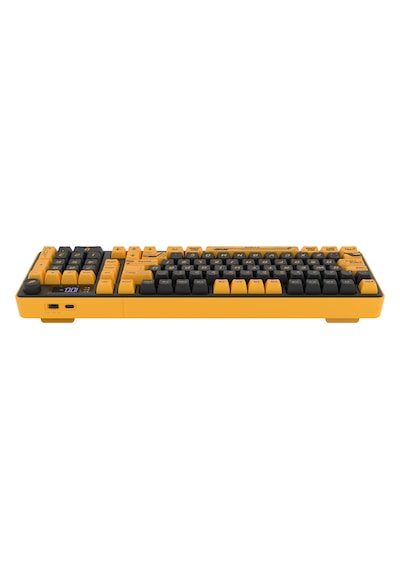 Hawk Gaming Hk258 Membrane Lcd Rgb Kablosuz/bluetooth Cyber Sarı Siyah Full Türkçe Gaming Klavye