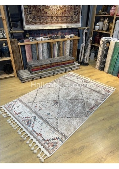 Salerno Çamaşır Makinesinde Yıkanabilir Kilim Halı Hs1029 Çok Renkli