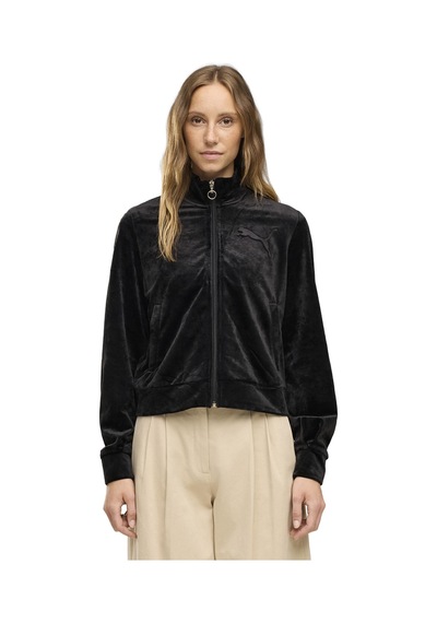 694021-01 Puma Ess Elevated Velour Jacket Kadın Ceket Siyah 694021-01
