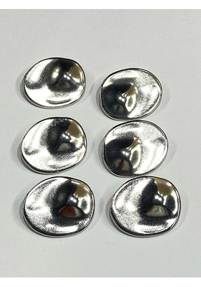 Trençkot Kaban Düğmesi Takımı Elips Model / Gümüş 6 Lı Set 2,7 Cm