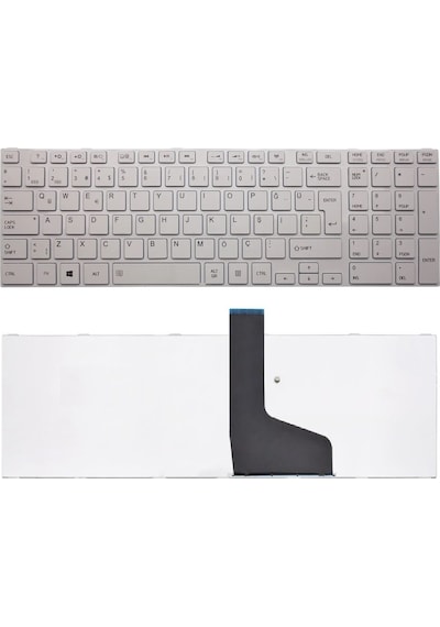 Beyaz, Notebook Klavye - Toshiba Satellite C855-1u2, C855-1u3, C855-1ud, C855-1uj Muadili İle Uyumlu