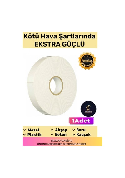 Süper Güçlü Uzun Ömürlü Kuvvetli Yapışkan Kolay Uygulanır İz Bırakmaz Çift Taraflı Köpük Bant Diğer