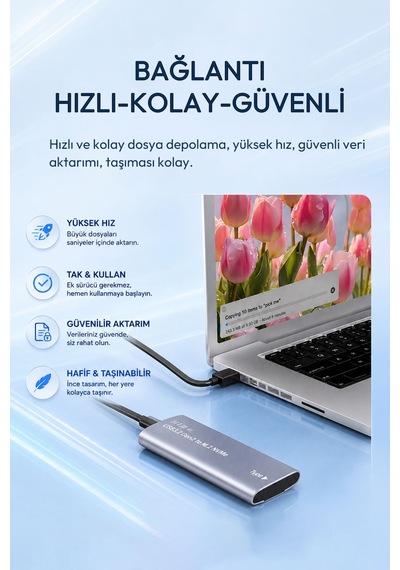 Usb 3.2 Gen2 10gbps M.2 Nvme Ssd Kutusu Harici Taşınabilir Alüminyum Alaşım Disk Kutusu Uasp Trım Komut Desteği Akıllı Uyku Modu 2230 2242 2260 2280 Y201