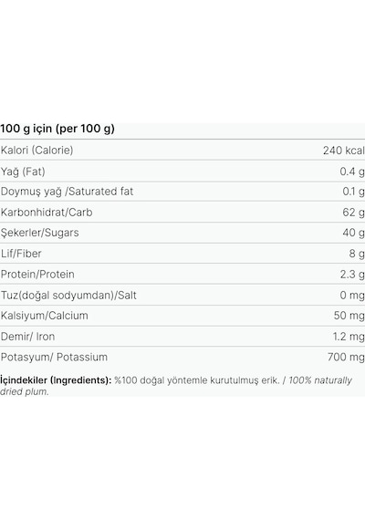Nima Gurme Premium Kuru Erik 150 G