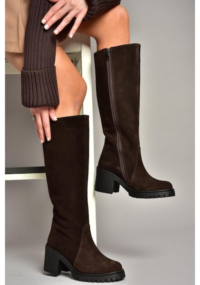 Fox Shoes R654047702 Kahverengi Hakiki Deri Süet Kalın Topuklu Kadın Çizme Kahverengi-süet Kahverengi Fox Shoes R654047702 Kahverengi Hakiki Deri Süet Kalın Topuklu Kadın Çizme Kahverengi-süet Kahverengi