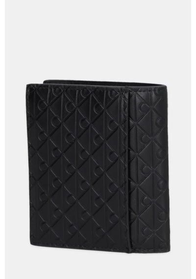 Calvin Klein Erkek Deri Kapamasız Katlamalı Kart Bölmeli Ck Desen Siyah Cüzdan Lv04d1127g-ub1-12103 Siyah