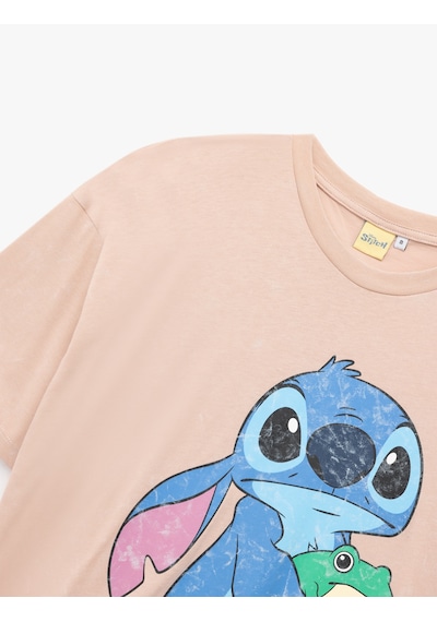 Koton Stitch Lisanslı Kısa Kollu Bisiklet Yaka Baskılı Oversize Tişört Pembe 6wal10381ık Gül Koton Stitch Lisanslı Kısa Kollu Bisiklet Yaka Baskılı Oversize Tişört Pembe 6wal10381ık Gül