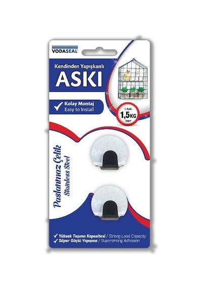 Vodaseal Yuvarlak Metal Sakı 2'li Ht-17P Gri