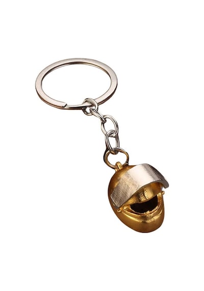Mini Kask Metal Anahtarlık - Sarı Çok Renkli