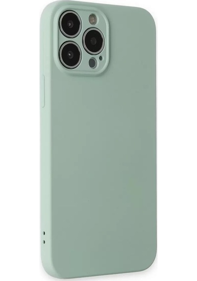 Newface Apple İphone 13 Pro Kılıf Nano İçi Kadife Silikon - Su Yeşili