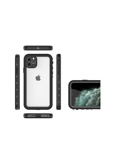 Ardemix Apple Uyumlu iPhone 12 Pro Max 1-1 Su Geçirmez Kılıf-siyah Siyah