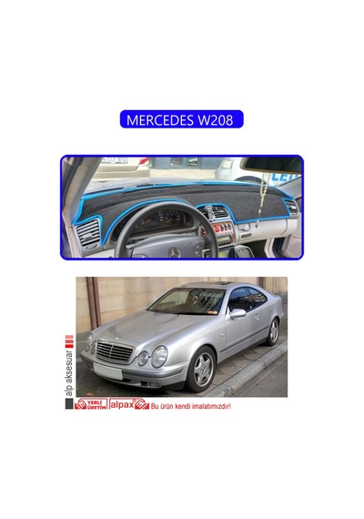 Mercedes W208 Torpido Koruma Halısı Mavi Kenar