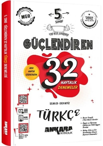 Ankara Yayıncılık 5. Sınıf Türkçe Güçlendiren 32 Haftalık Denemeleri