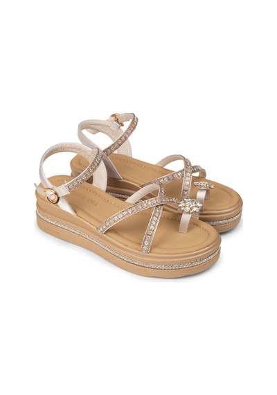 Deery Kadın Bej Taş Detaylı Sandalet - K0065zbejc01 Bej