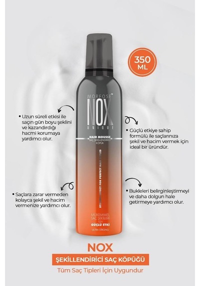 Morfose Nox Saç Köpüğü Ultra Strong 350 ML