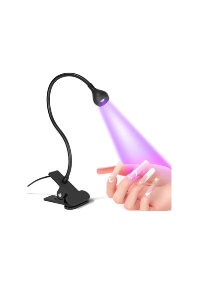 Siyah 3w Uv Led Tırnak Kurutucu Ultraviyole Esnek Klipsli Masa Usb Jel Kurutma Klipsli Masa Lambası