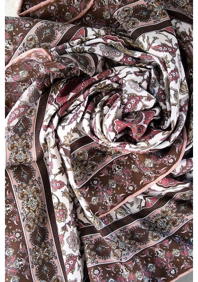 İpekçe Eşarp İp Rayon 100 100 Desenli - Pembe Pembe - Çok Renkli