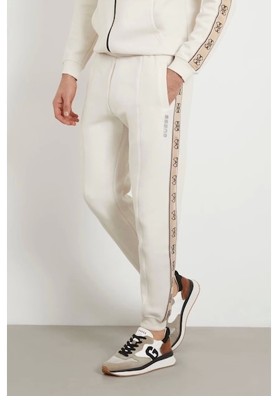 Guess Erkek Yanı Logolu Jogger Pantolon Ekru