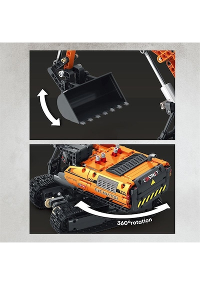 Reobrix Technic 22003 Excavator Kazıcı Kumanda&motorlu Yaratıcı Yapı Blok Seti Building Blocks - 1106 Parça