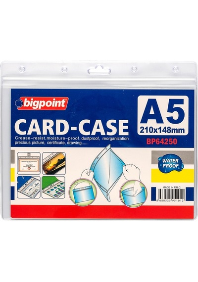 Bigpoint Kilitli Kart Poşeti Yatay A5 210x148mm X 10 Adet