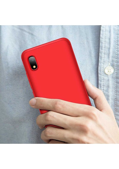 Galaxy A10 Kılıf Zore Ays Kapak Siyah-Kırmızı
