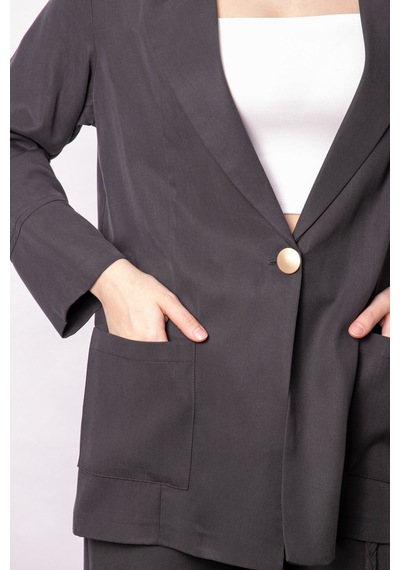 Kadın Baharlık Kumaş Rahat Kesim Yakalı Cepli Kolu Katlamalı Boyfriend Blazer Ceket-antrasit Antrasit Kadın Baharlık Kumaş Rahat Kesim Yakalı Cepli Kolu Katlamalı Boyfriend Blazer Ceket-antrasit Antrasit