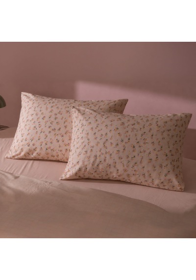 Soft Bloom Tek Kişilik Nevresim Takımı - Hardal / Pembe Çok Renkli