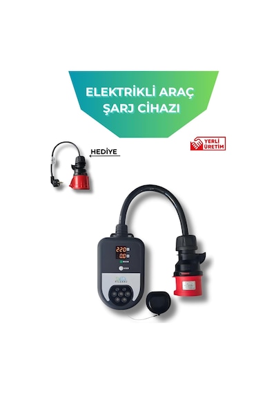 Fil Şarj 1,4kw - 22kw Ayarlanabilir Taşınabilir Elektrikli Araç Şarj Cihazı Genel