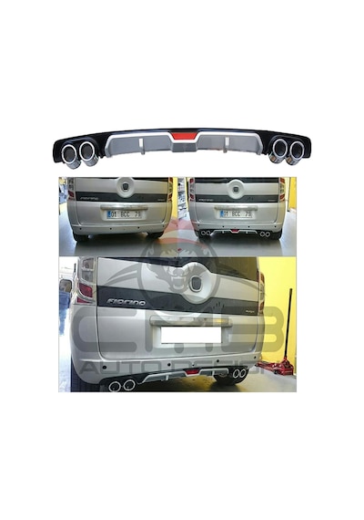 Fiat Fiorino Difüzör Arka Tampon Çift Çıkış Eksoz Gri
