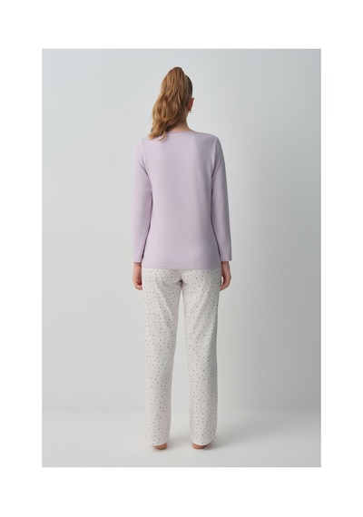 Suwen Amara Pamuklu Pijama Takımı Wsh10510050338 Ekru