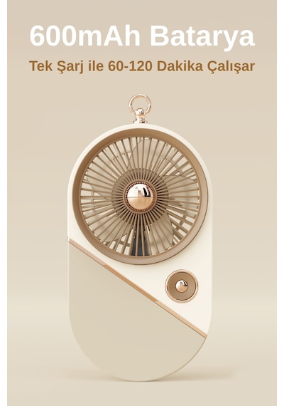 Taşınabililir Mini Usb Şarjlı 3 Kademeli El Vantilatör Fan Soğutucu Ys2528 Kahverengi Açık