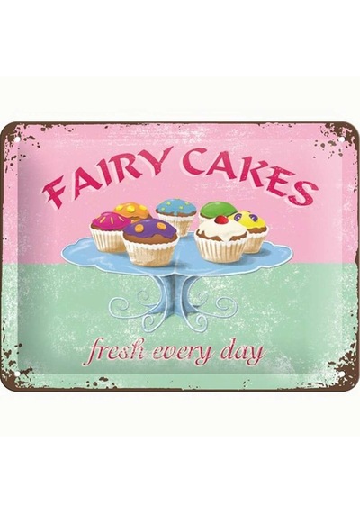 Nostalgic Art Fairy Cakes Kabartmalı Metal Duvar Panosu
