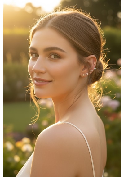14 Ayar Altın Piercing Tragus Küpe 25114-t021