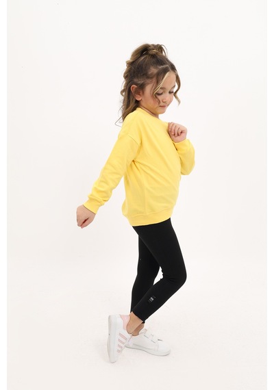 Toontoy Kids Toontoy Kız Çocuk 2'li Takım Baskılı Bisiklet Yaka Düşük Omuz Sweatshirt & Basic Düz Tayt Sarı Toontoy Kids Toontoy Kız Çocuk 2'li Takım Baskılı Bisiklet Yaka Düşük Omuz Sweatshirt & Basic Düz Tayt Sarı
