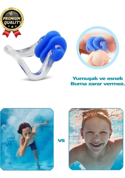 Profesyonel Elastik Silikon Kutulu Yüzme Dalış Uyku İçin Su Geçirmez Kulak Ve Burun Klipsi Tıkacı