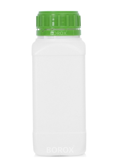 Borox Plastik Kare Şişe Yeşil Kilit Kapaklı Sızdırmaz Numune Şişesi 100 x 500 ML