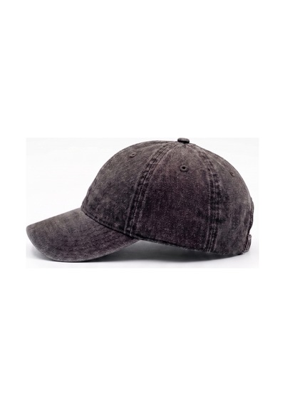Mollycrush Premium Antrasit Eskitme Kanvas Beyzbol Şapkası Unisex Siperlikli Vintage Spor Kep Siyah