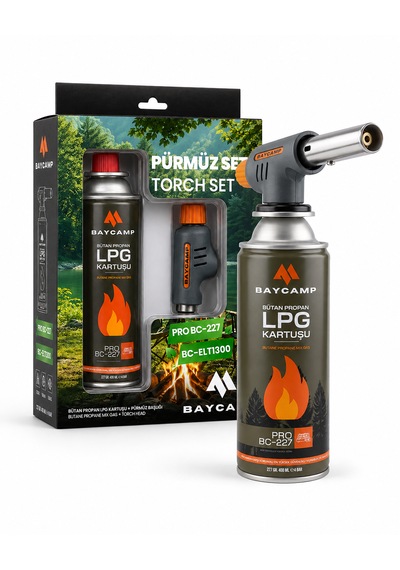 Bc-elt1300 Pürmüz Seti Lpg Kartuşu Ve Pürmüz Başlığı Gri